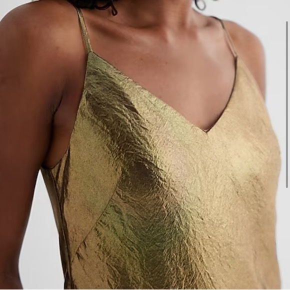 Express Downtown Metallic Cami Midi Dress - Size M - Picture 3 of 6